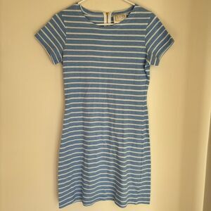 STS Sail to Sable Stripe Tunic Shift Dress Short Sleeve Blue White Women Sz Sm